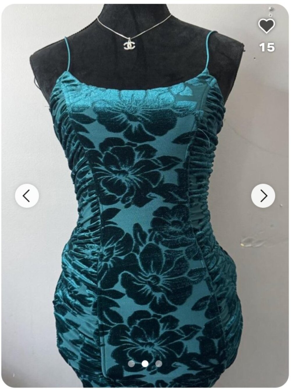 Speechless Teal Floral Velvet Ruched Slip Dress, XS NWOT, Perfect for Homecoming